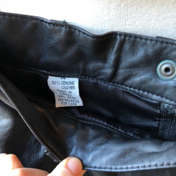 Vintage 80s Leather Mini Skirt sz XS - Picture 7 of 8